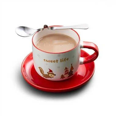 Tasses à expresso de Noël avec cuillère